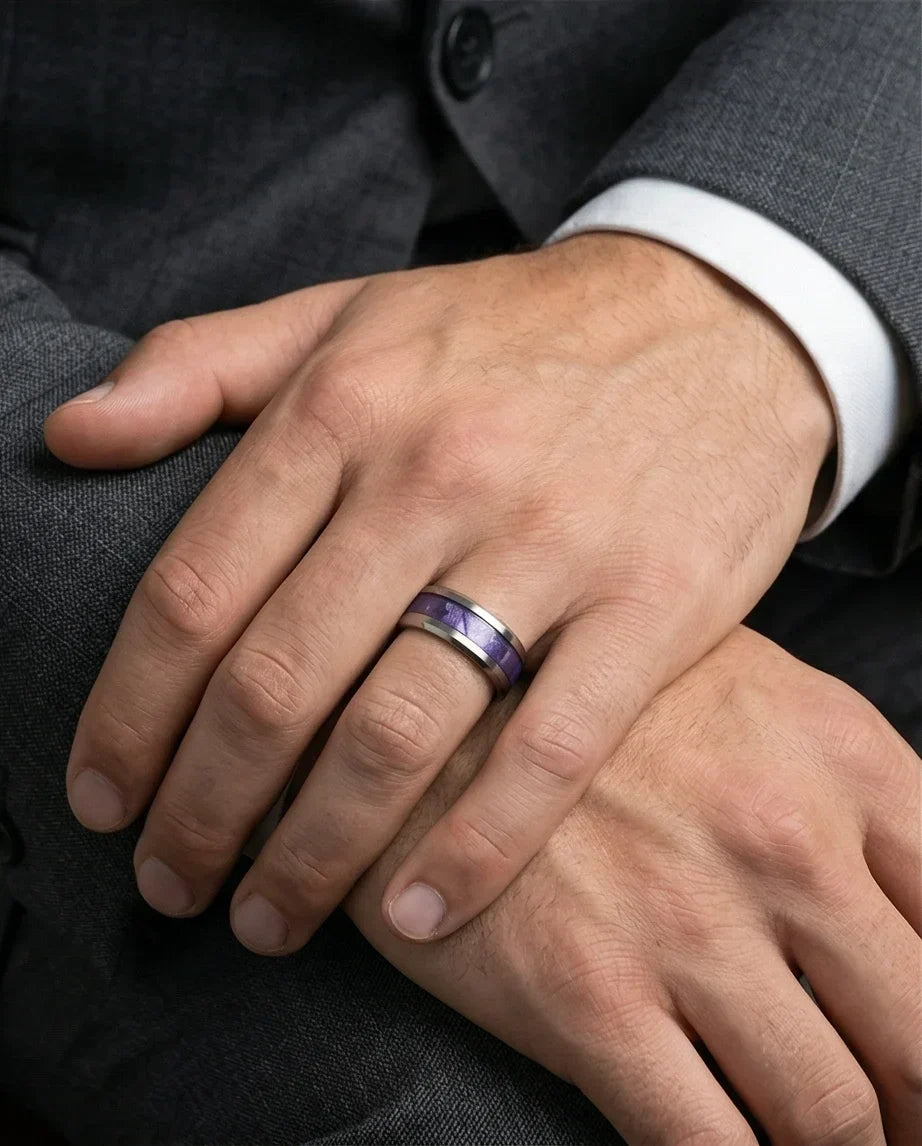 Prism Core: High-Contrast Purple Geometric Ring