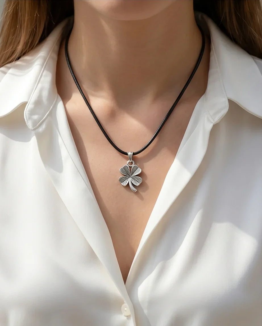 Silver Four-Leaf Clover Necklace