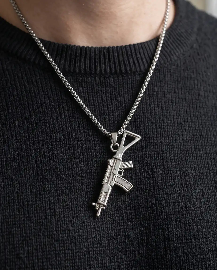 Tactical Carbine Rifle Weapon Pendant Box Chain