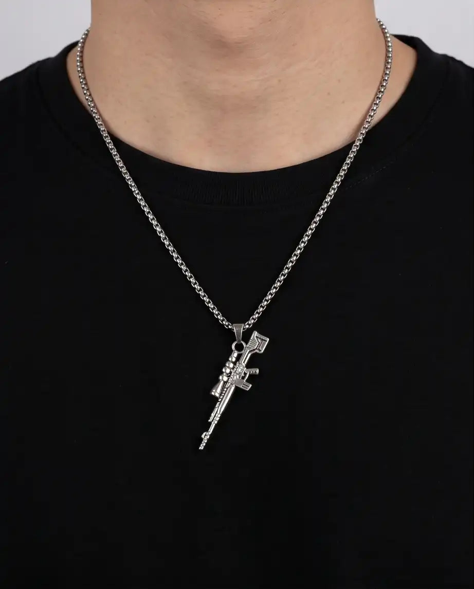 Precision Long-Range Sniper Rifle Pendant Box Chain