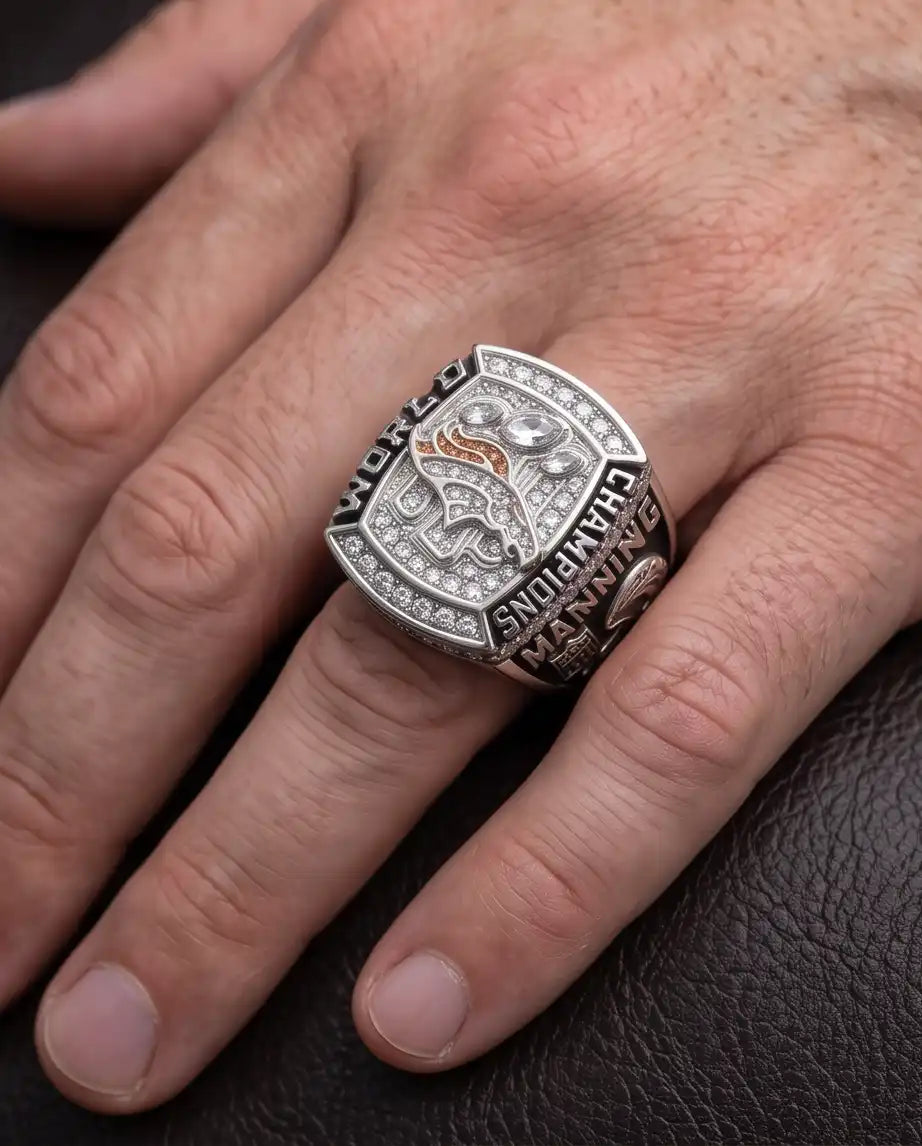 Denver Broncos Championship Style Pavé Ring
