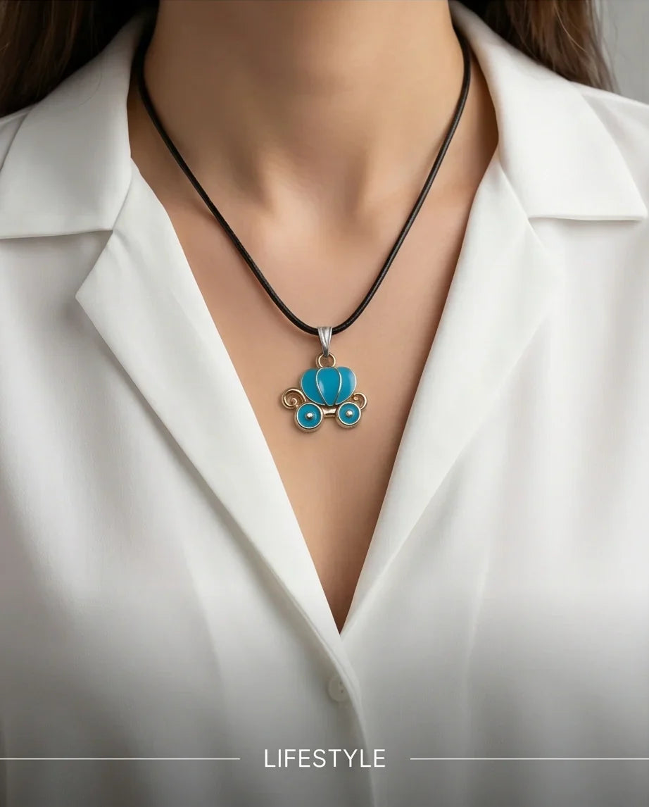 Gold and Turquoise Royal Carriage Necklace