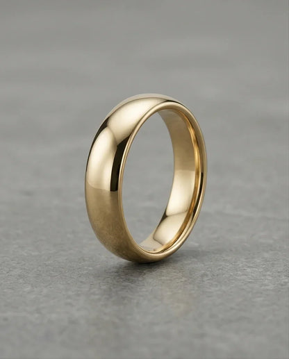 Gilded Elegance: High-Polish Signature Ring