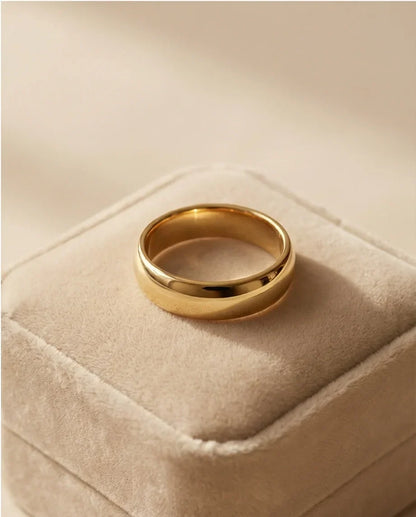 Gilded Elegance: High-Polish Signature Ring