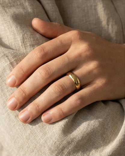 Gilded Elegance: High-Polish Signature Ring