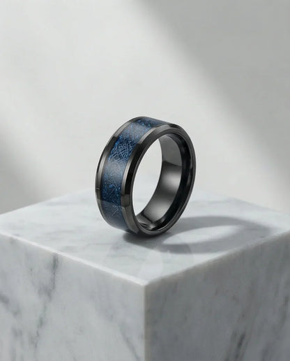 Midnight Galaxy: Cobalt Stardust Inlay Ring