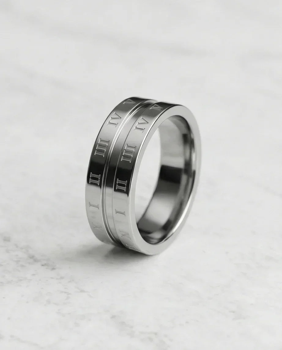 Eternal Empire: High-Gloss Roman Statement Ring