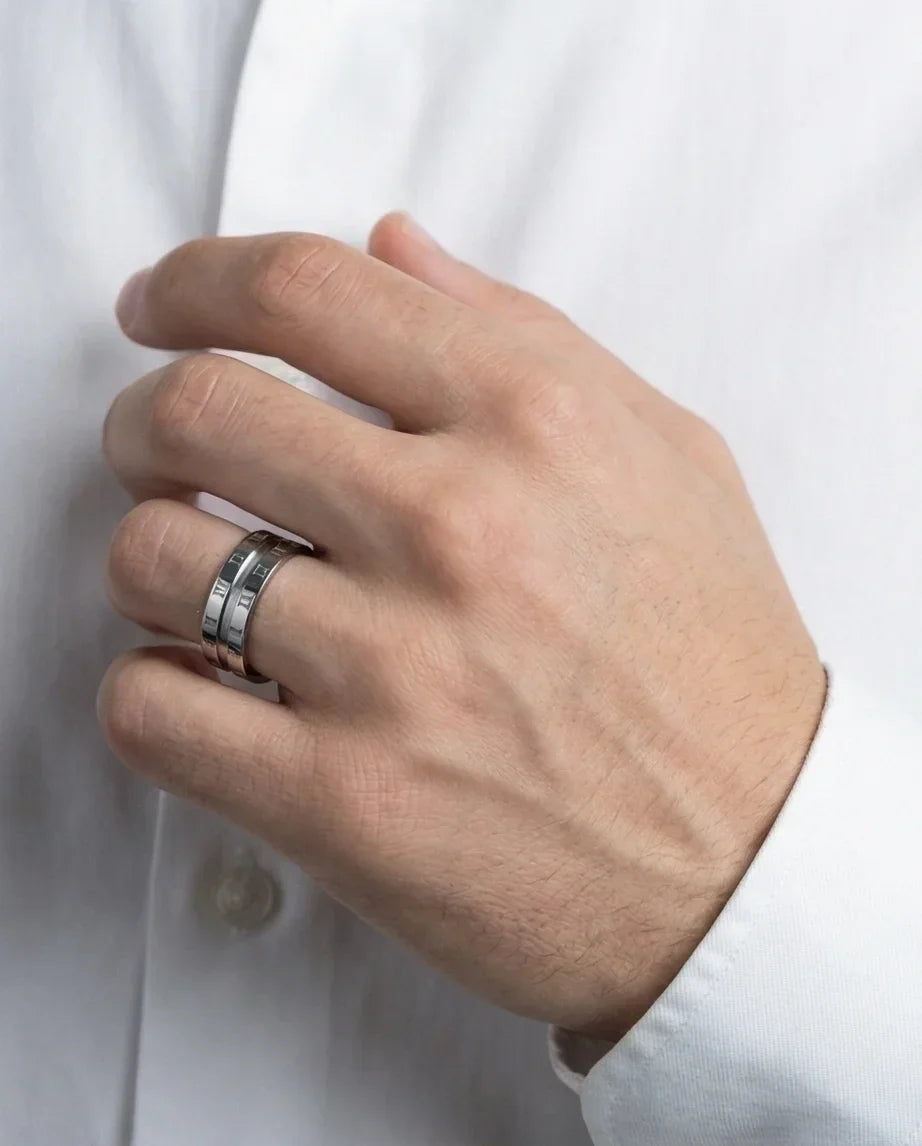 Eternal Empire: High-Gloss Roman Statement Ring
