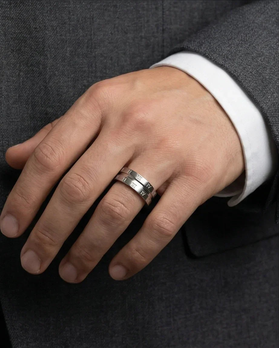 Eternal Empire: High-Gloss Roman Statement Ring