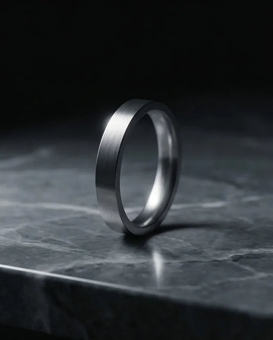 The Sterling Edge: Brushed Silver Minimalist Band