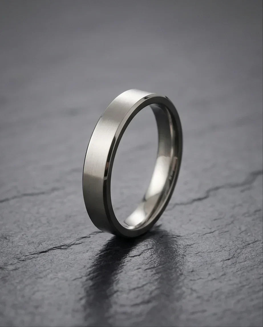 The Sterling Edge: Brushed Silver Minimalist Band