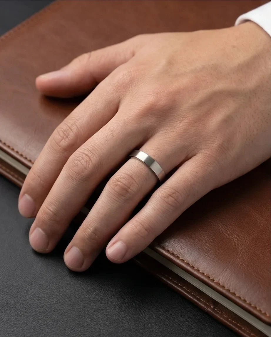 The Sterling Edge: Brushed Silver Minimalist Band