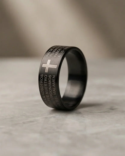 Eternal Faith: Engraved Spanish Lord’s Prayer Ring