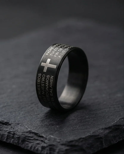Eternal Faith: Engraved Spanish Lord’s Prayer Ring