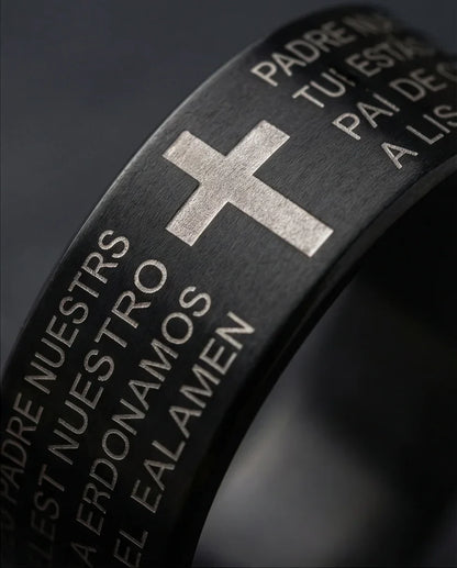 Eternal Faith: Engraved Spanish Lord’s Prayer Ring