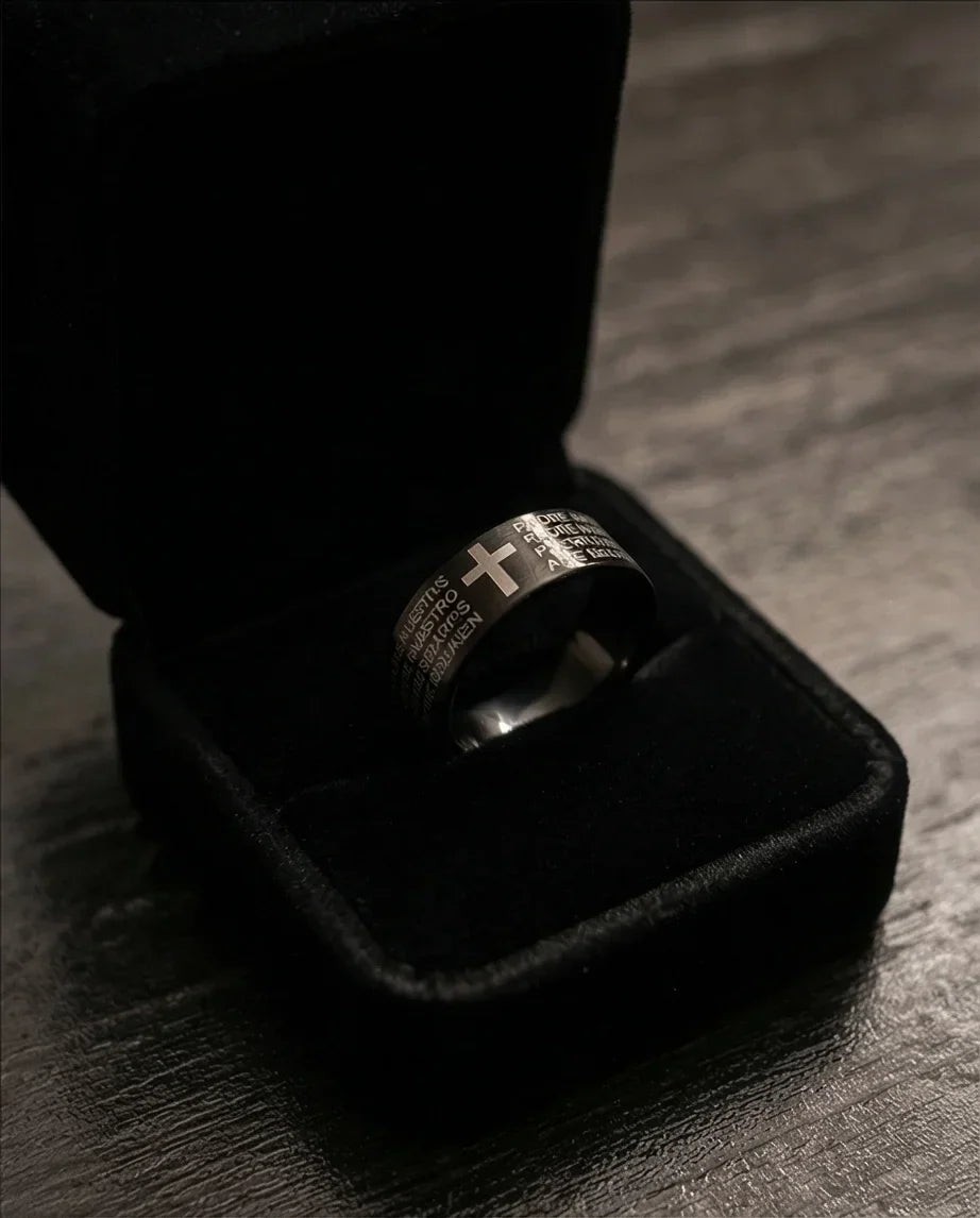 Eternal Faith: Engraved Spanish Lord’s Prayer Ring