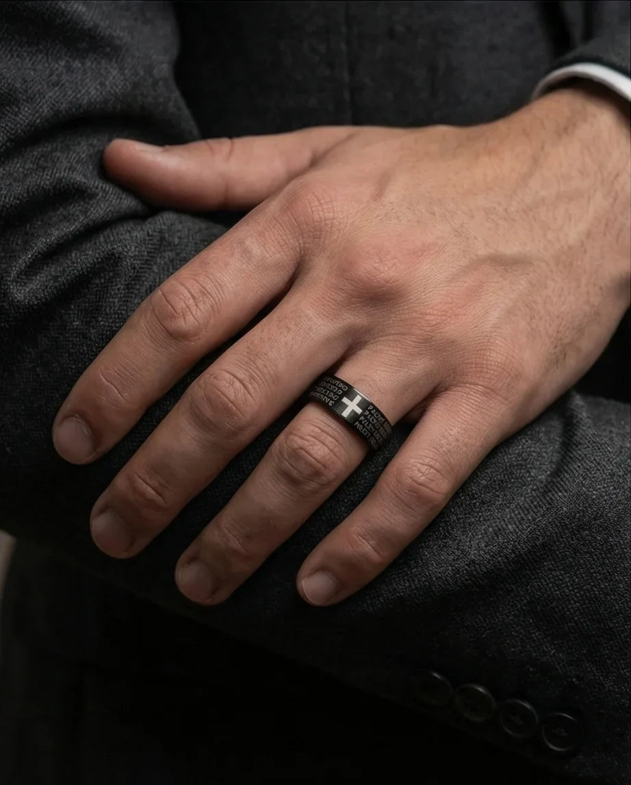 Eternal Faith: Engraved Spanish Lord’s Prayer Ring