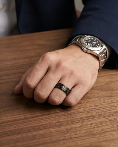 Eternal Faith: Engraved Spanish Lord’s Prayer Ring