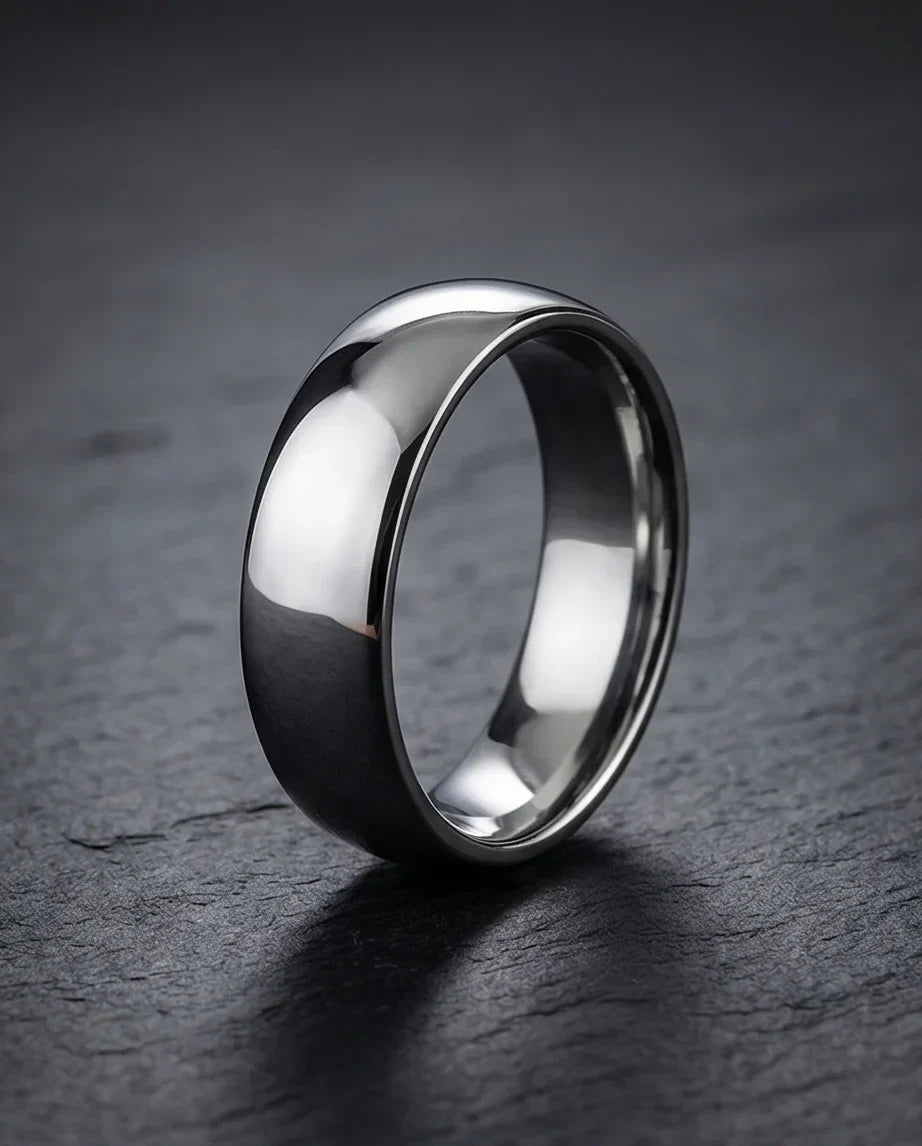 Titan Gloss: Bold Minimalist Mirror-Finish Ring
