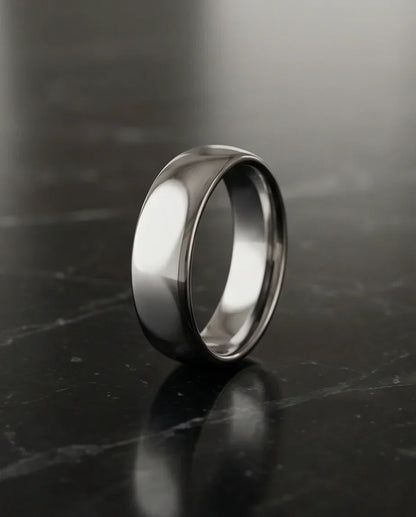 Titan Gloss: Bold Minimalist Mirror-Finish Ring