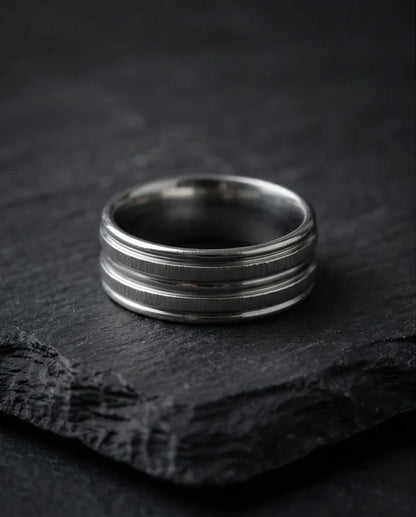 The Iron Meridian: Brushed Steel Multi-Level Band