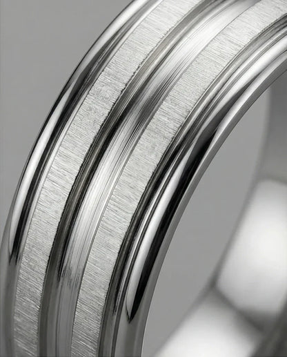 The Iron Meridian: Brushed Steel Multi-Level Band