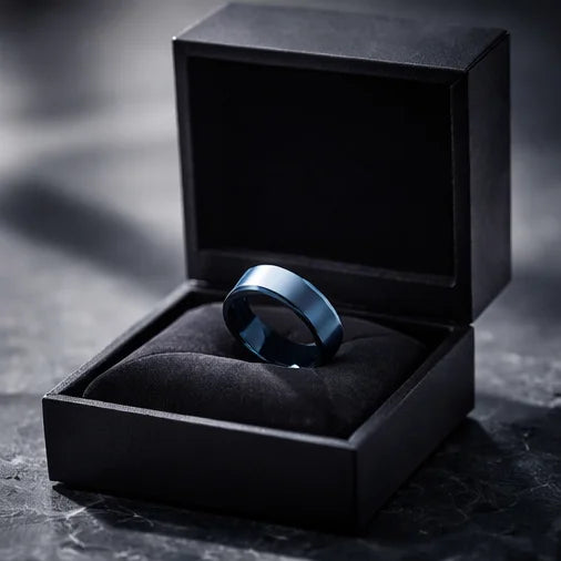 The Cobalt Rift: Brushed Metallic Blue Band
