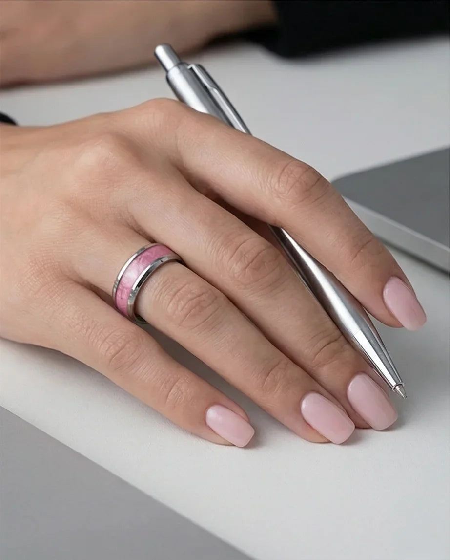 The Sakura Rift: Marbled Rose & Silver Band