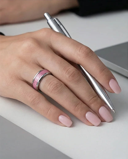The Sakura Rift: Marbled Rose & Silver Band