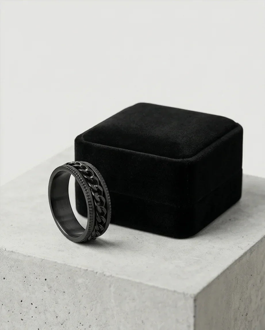 The Obsidian Kinetic: Industrial Chain Spinner Band