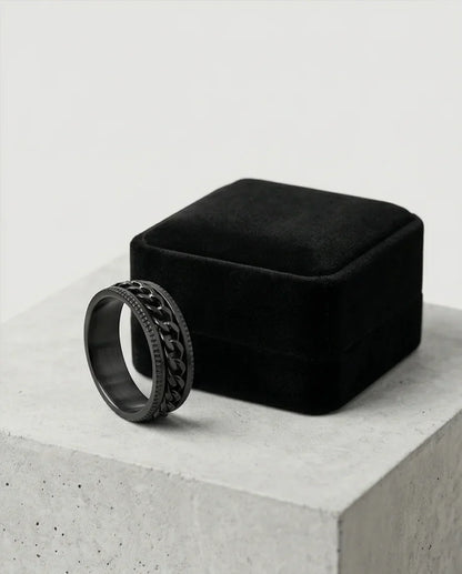 The Obsidian Kinetic: Industrial Chain Spinner Band
