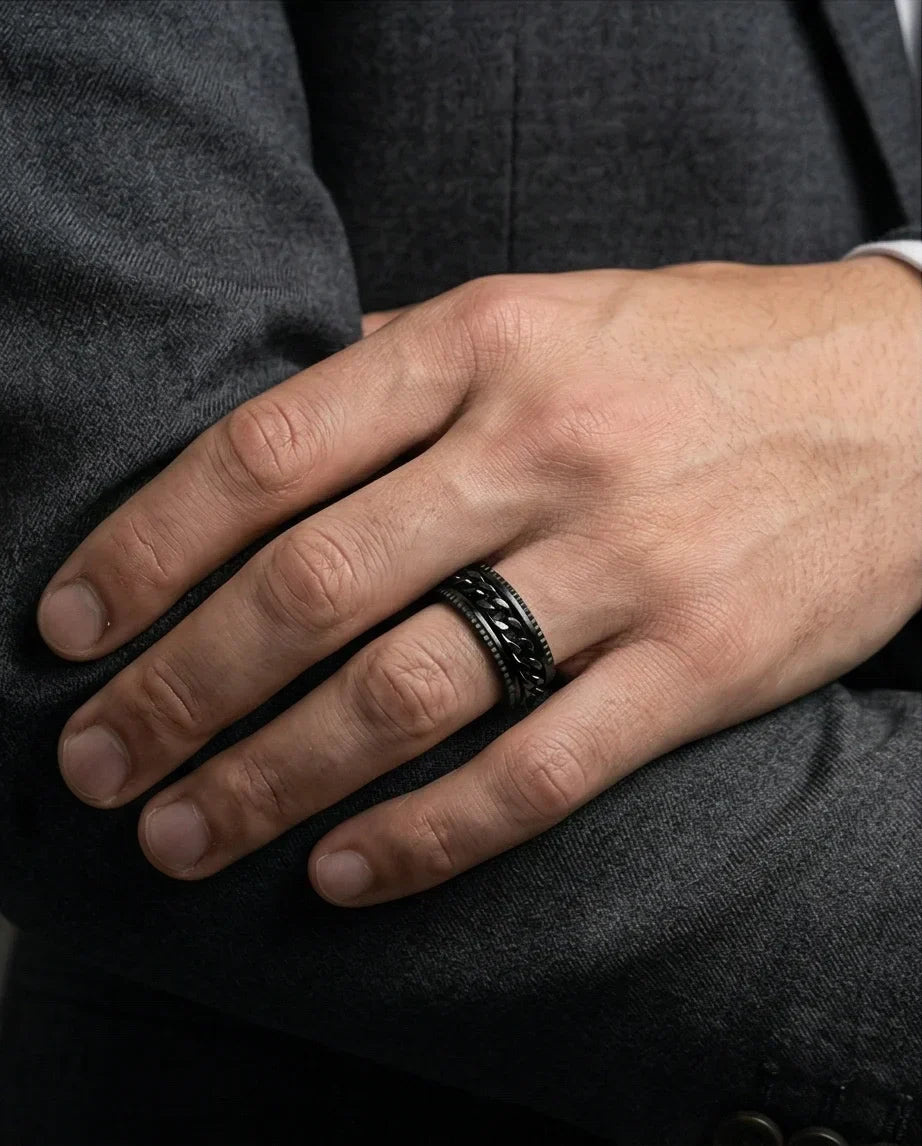 The Obsidian Kinetic: Industrial Chain Spinner Band