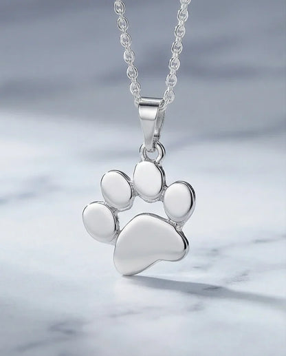 The Eternal Paw: High-Polish Silver Pet Necklace