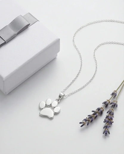 The Eternal Paw: High-Polish Silver Pet Necklace