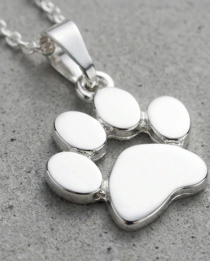 The Eternal Paw: High-Polish Silver Pet Necklace