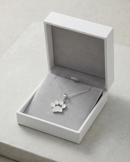 The Eternal Paw: High-Polish Silver Pet Necklace