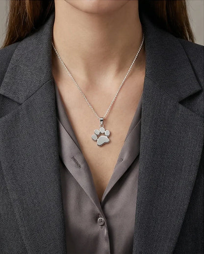 The Eternal Paw: High-Polish Silver Pet Necklace