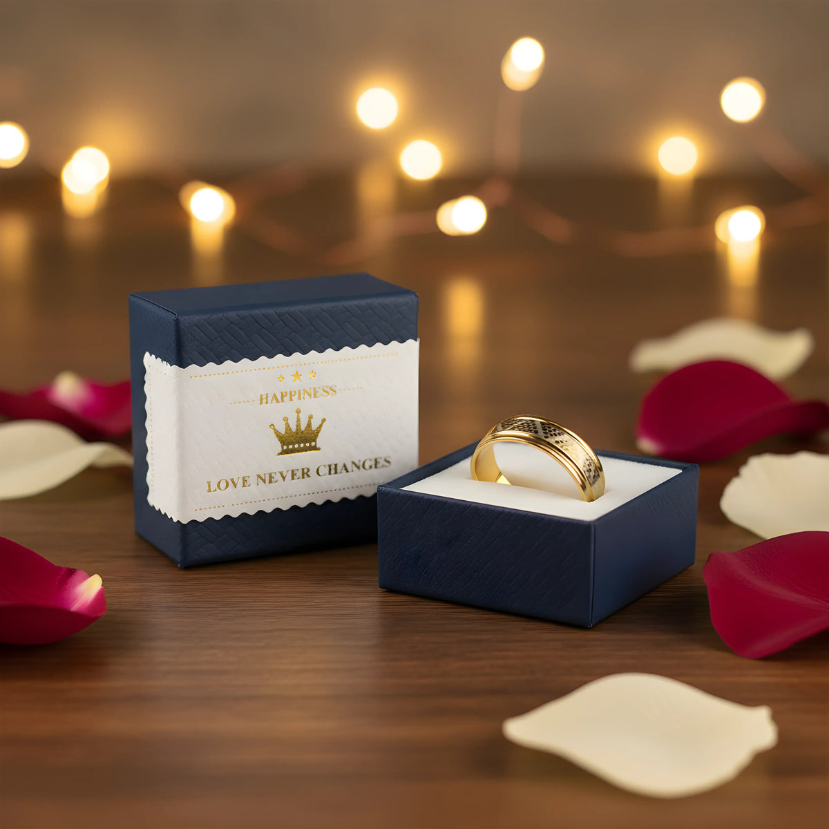 Gold Honeycomb Pattern Ring 6.5cm