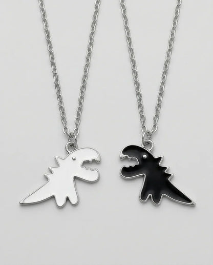 The Dino Duo: Matching Soulmate Necklaces