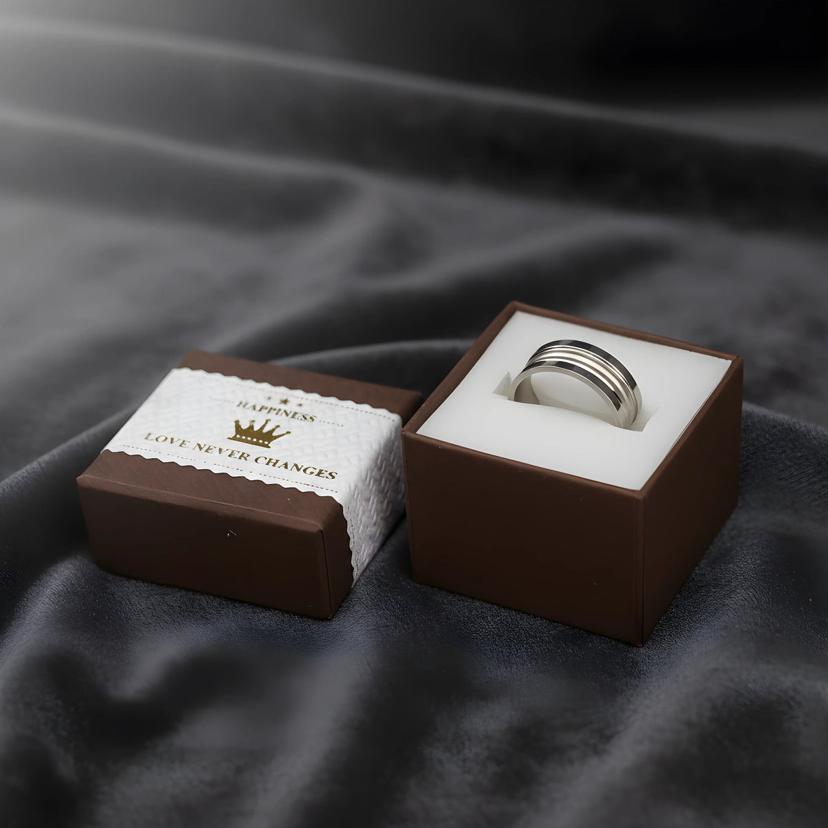 Brushed Silver Stainless Steel Ring 5.3cm
