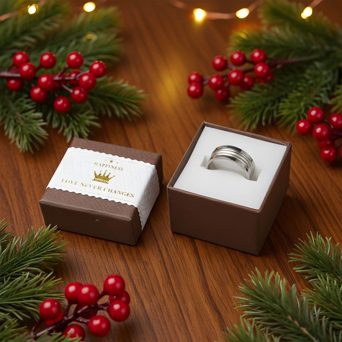 Brushed Silver Stainless Steel Ring 5.3cm
