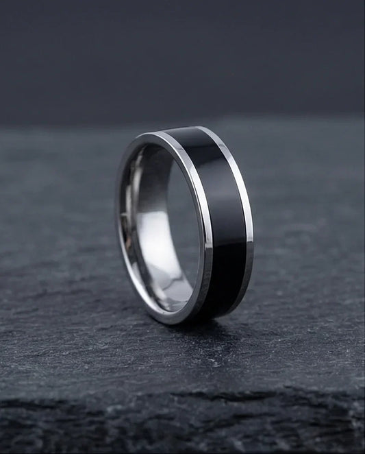 The Onyx Meridian: Two-Tone High-Gloss Band