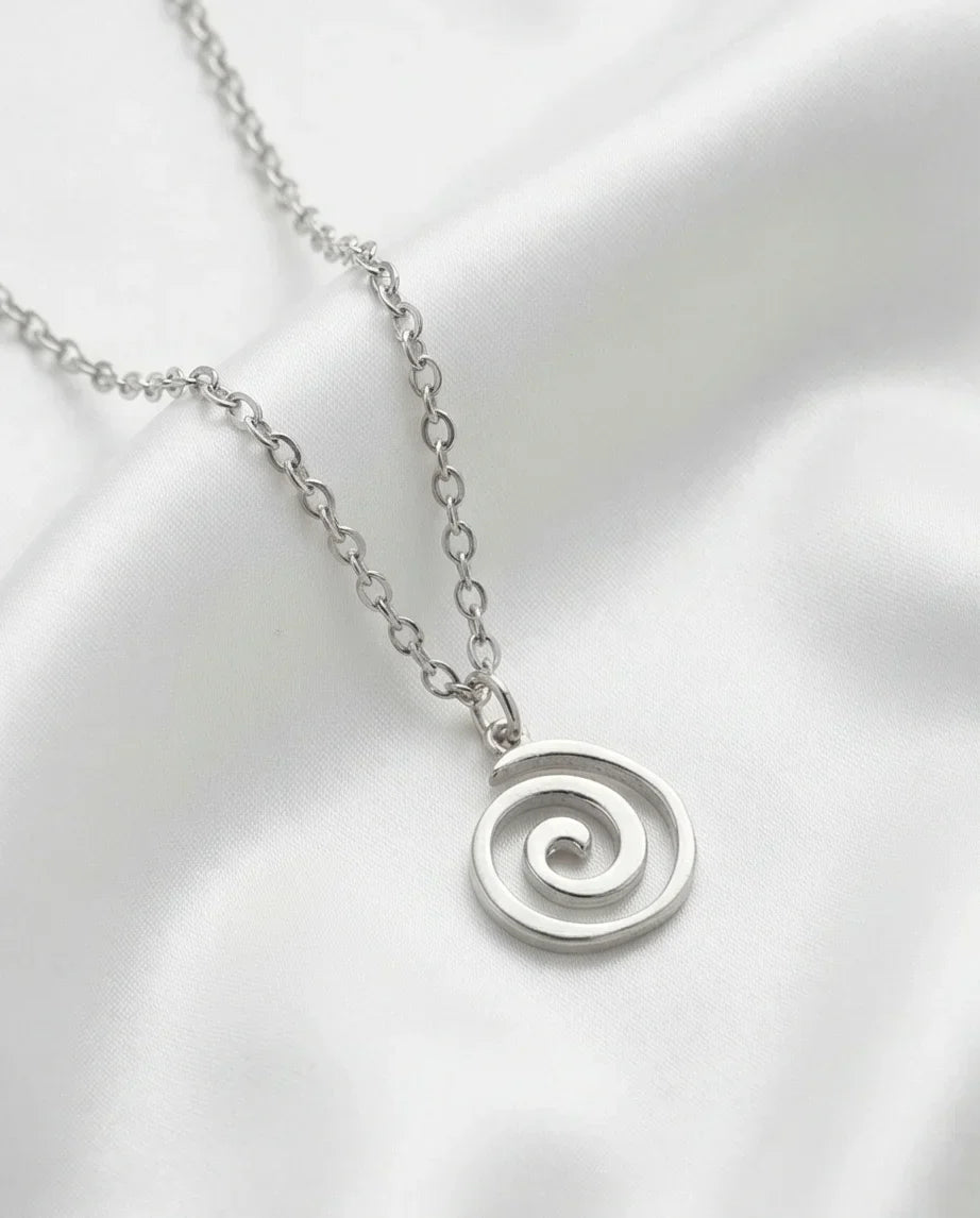 The Silver Vortex: Minimalist Spiral Pendant