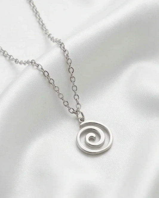 The Silver Vortex: Minimalist Spiral Pendant
