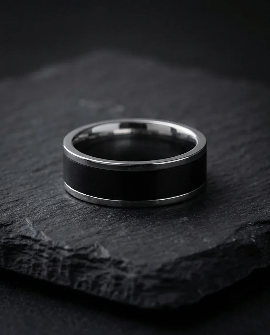 The Onyx Meridian: Two-Tone High-Gloss Band