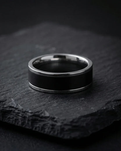 The Onyx Meridian: Two-Tone High-Gloss Band