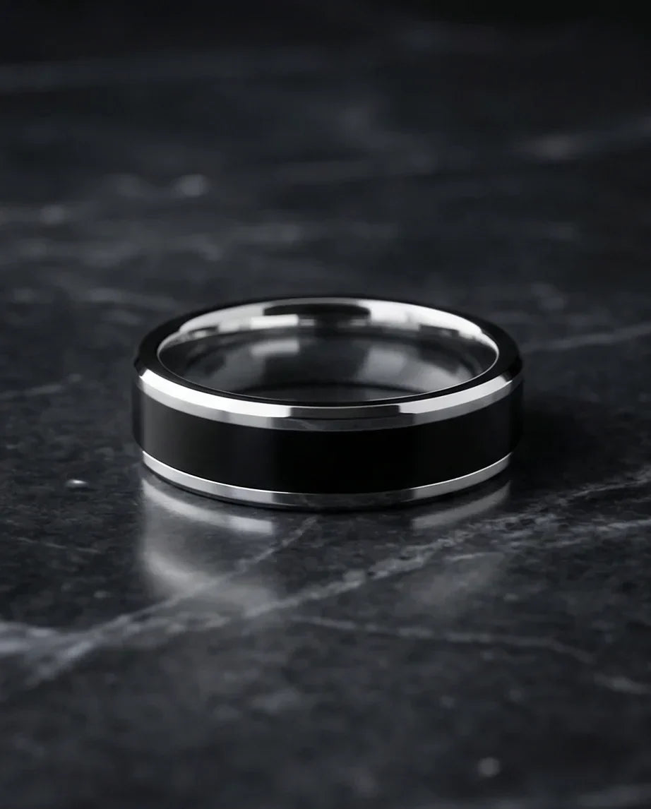 The Onyx Meridian: Two-Tone High-Gloss Band