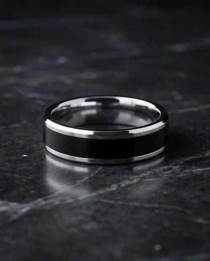The Onyx Meridian: Two-Tone High-Gloss Band