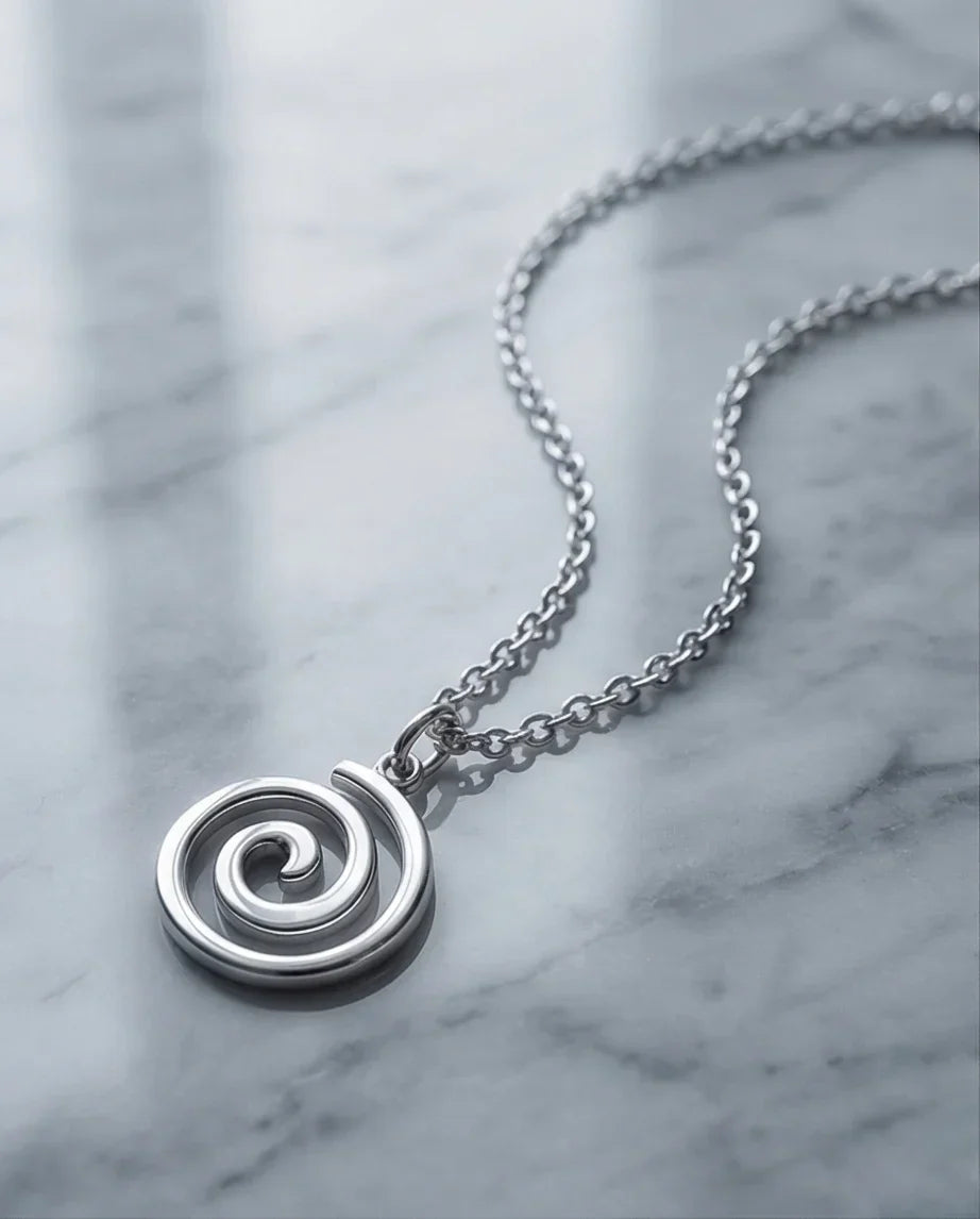 The Silver Vortex: Minimalist Spiral Pendant