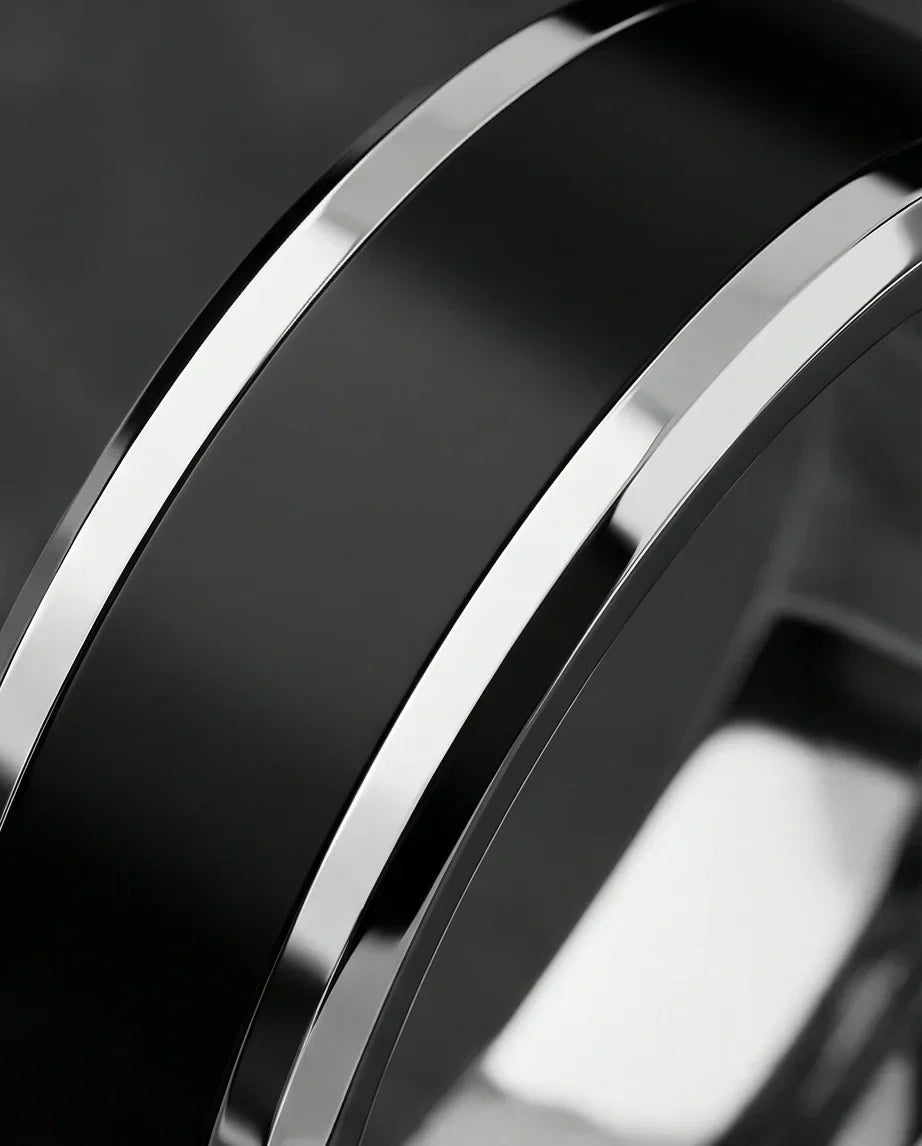 The Onyx Meridian: Two-Tone High-Gloss Band